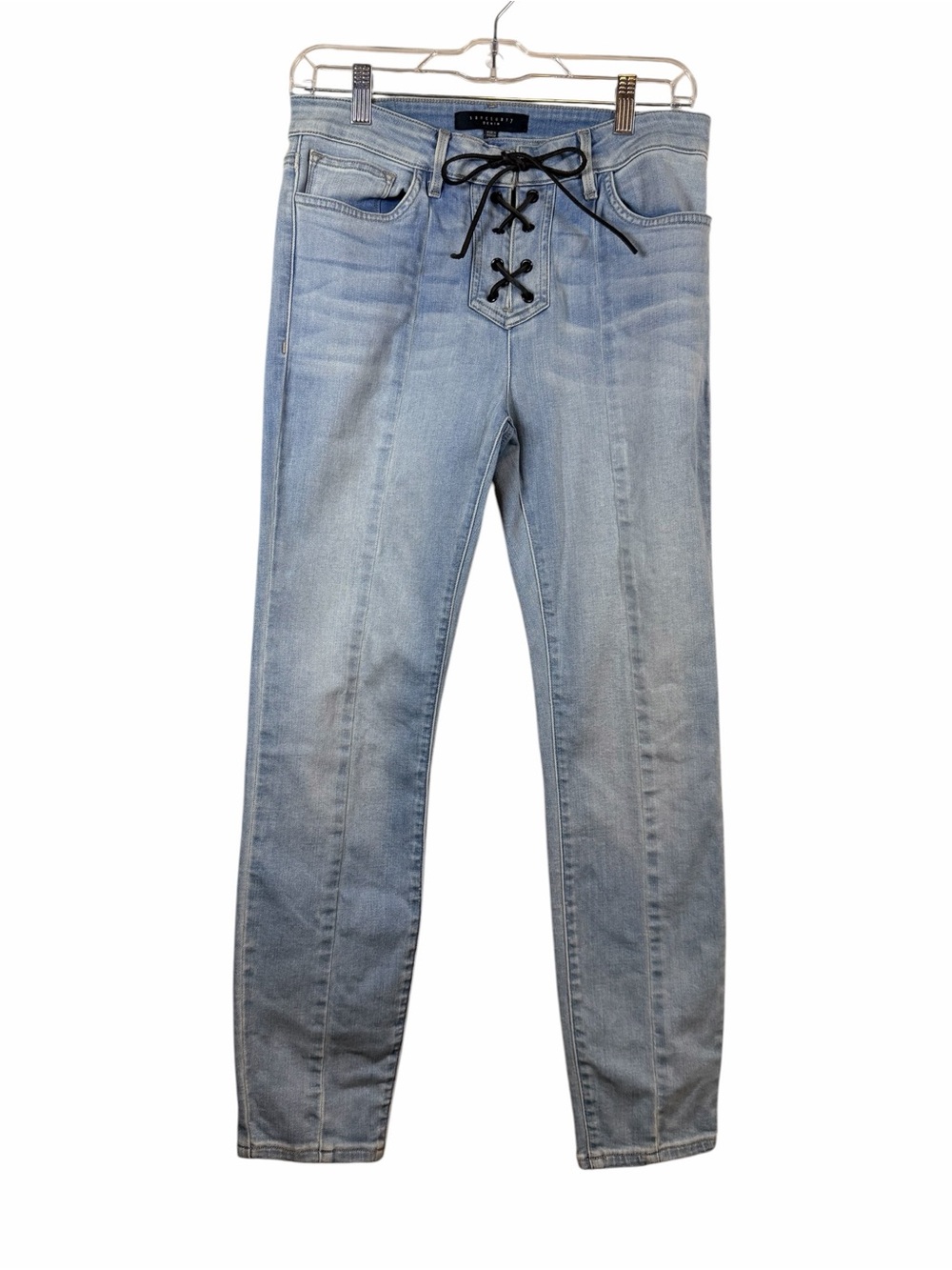 Sanctuary Light Blue Lace-Up Skinny Jeans Size 28